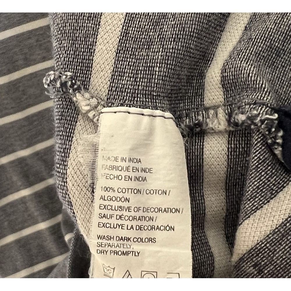 IZOD Polo Shirt Mens Size XL Gray-Blue White Striped Cotton Short Sleeve - Picture 4 of 6